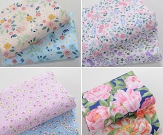 Cotton twill fabric with floral print