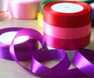 Silk satin ribbons for needlework