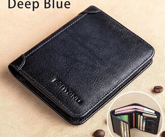 Men's Leather Wallet with Rfid Lock